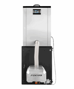 Monoblock boiler with built-in pellet hopper