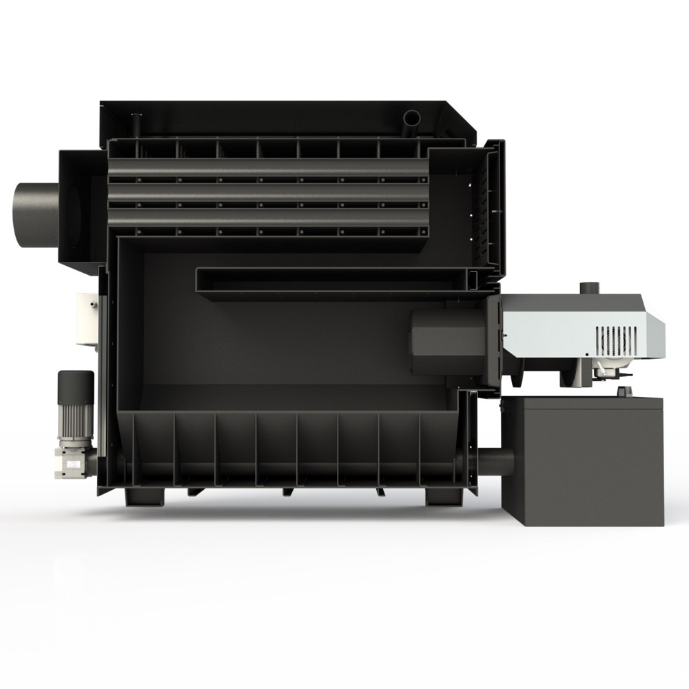 Self-cleaning Pellet Boiler with Ash Removal