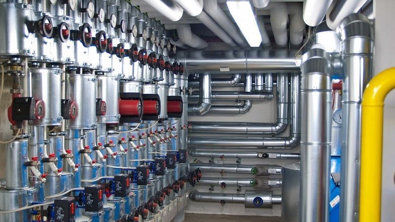 Večkrožno ogrevanje v proizvodnji - Kurišče - Kotli na pelete na trda goriva, Gorilniki na pelete, industrijski Večkrožno ogrevanje v proizvodnji. Klimatska naprava z nereguliranim ogrevanjem