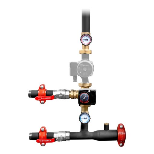 Schnellanschlusssatz mit Dreiwegeventil 100-120 KW. Schnellverbindungssatz mit Dreiwegemischer